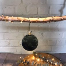 Kerstbal velvet green 2st