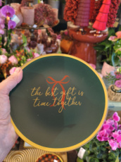 Kerstschotel met tekst  groen