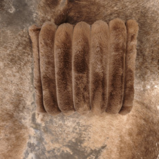 Kussen chocolate faux fur 45x45cm